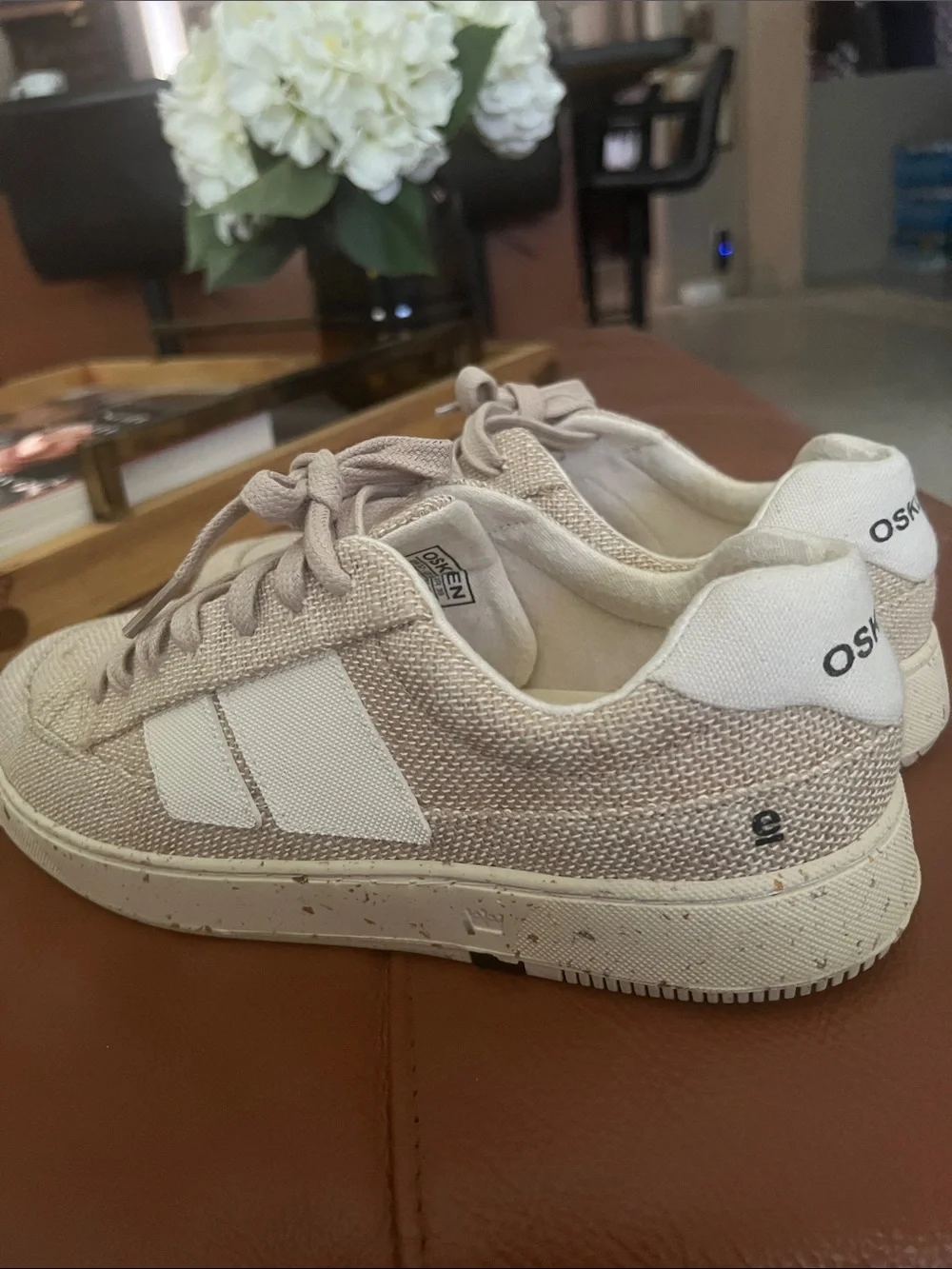 Osklen Casual Low-Top  Sneakers in Light Beige with cream accent